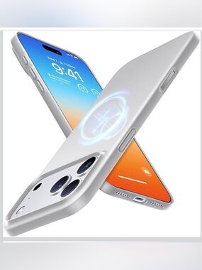 TORRAS-Magnetic-Slim Fit-iPhone 17 Pro Case-6.3-Silver-MagSafe-Lightweight-Sleek